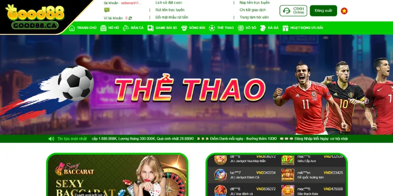 Sảnh thể thao GOOD88 - Cổng kết nối đam mê thể thao
